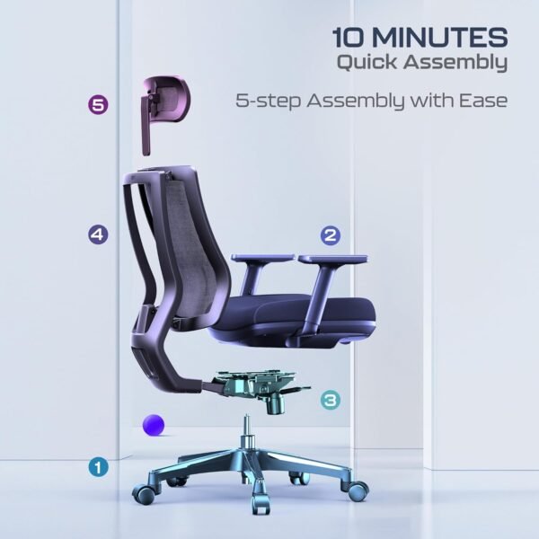 OdinLake L2 (Ergo PRO 633) | Ergonomic Office Chair(Built-in Footrest) - Image 7