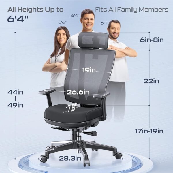 OdinLake L2 (Ergo PRO 633) | Ergonomic Office Chair(Built-in Footrest) - Image 3