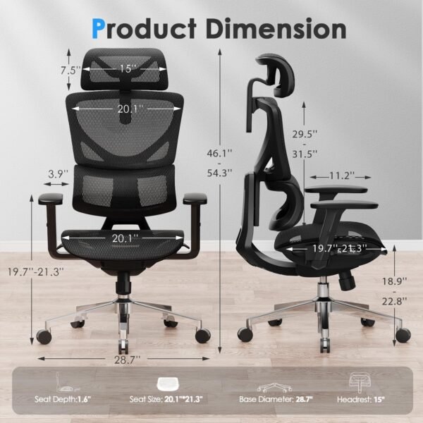 OdinLake L1 (Ergo UPGRADE 518) | Ergonomic Office Chair - Image 8